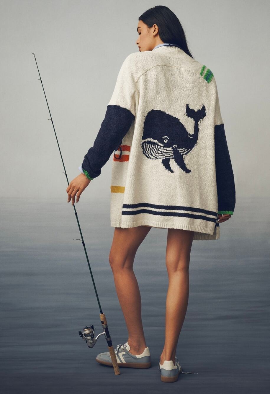 NWT Maeve x Anthropologie Nautical Buoy Whale Cardigan Sweater. Size S.